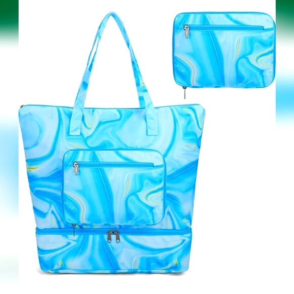 Handbags - Large Folding Beach Bag , Pool Tote Bags Foldable Gym Tote Waterproof